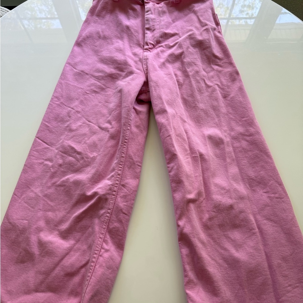 Zara Women’s Casual Pink Wide-Leg Jeans